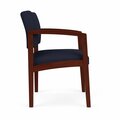 Lesro Lenox Wood Guest Chair Wood Frame, Mahogany, OH Navy Upholstery LW1101